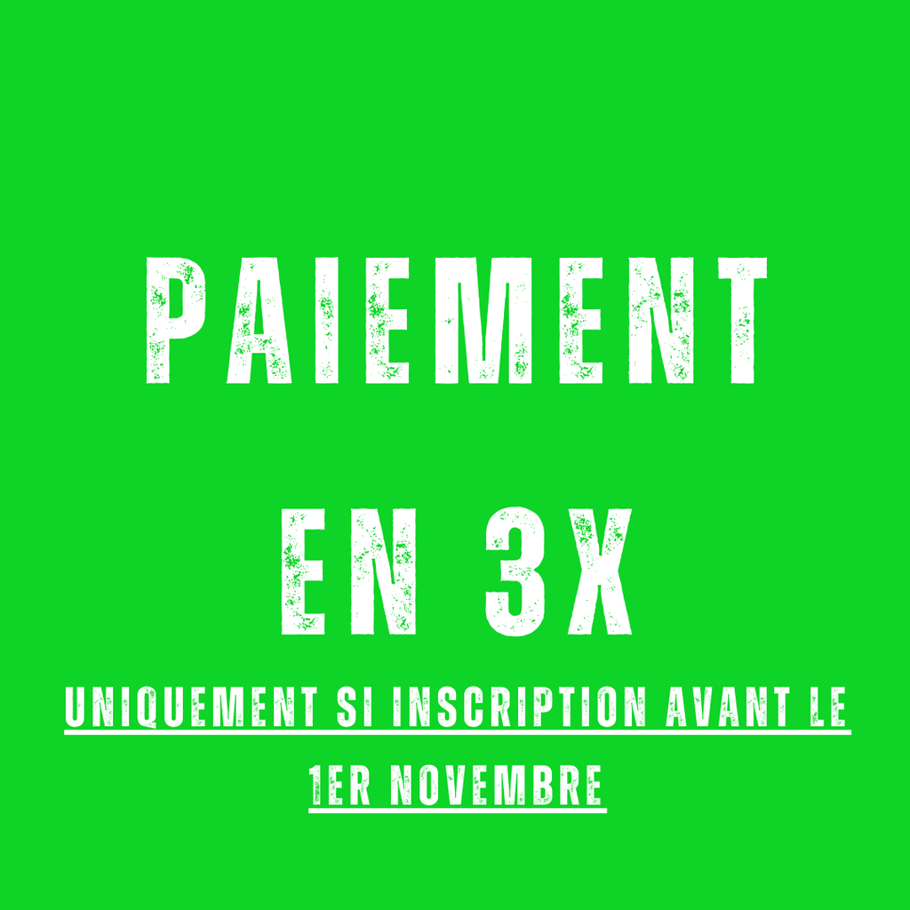 2 cours/semaine (Paiement en 3x)